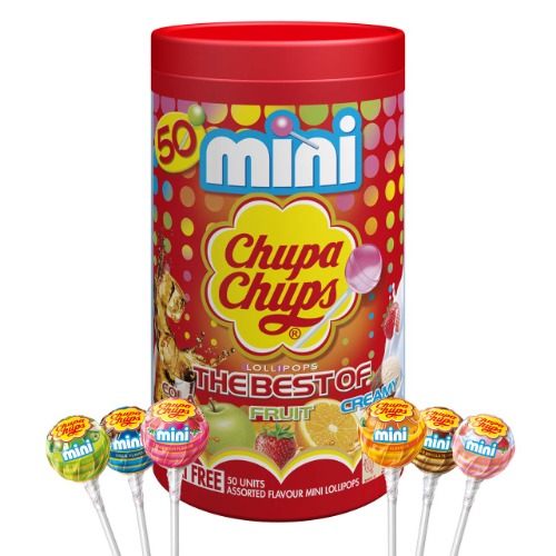 Chupa Chups Best of Mini Tube Small Lollipops, 50 Count