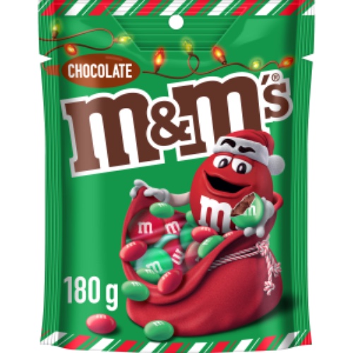 M&M's Red & Green Milk Chocolate Christmas Snack & Share Bag 180g