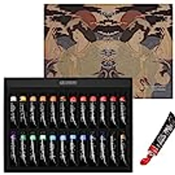 Paul Rubens Watercolour Paint Set,12ml*24 Vibrant Colors with Excellent Diffusion, Watercolor Tubes with an Exquisite Package, Art Supplies for Artists, Beginners, and Students
