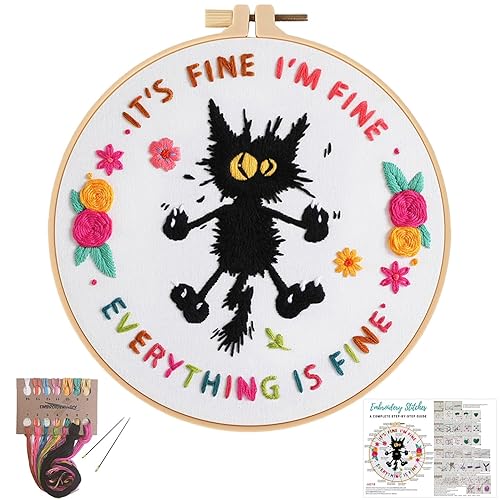 Funny Cat Embroidery Kit