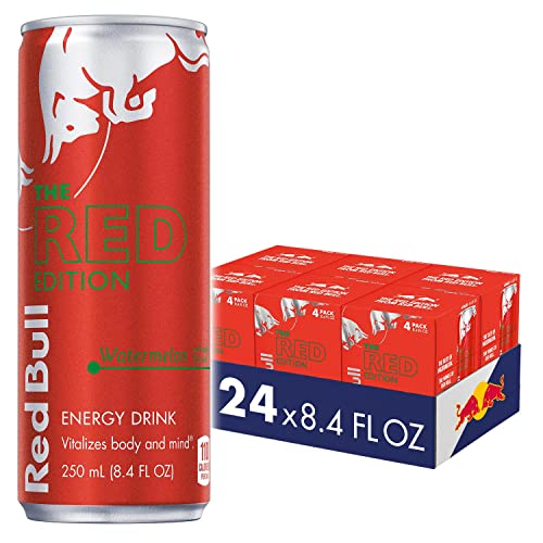 Red Bull Energy Drink, Watermelon, 8.4 Fl Oz (24 pack) - Watermelon - 8.4 oz., 24pk, (4x6)