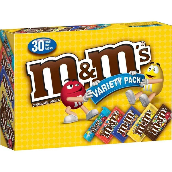 M&M's Chocolate Variety Pack 30 Full Size Packs - 