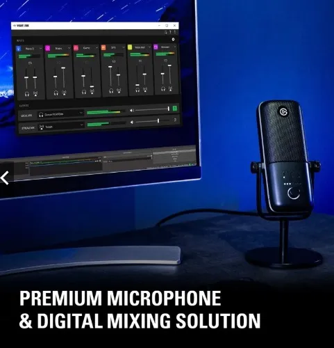 CORSAIR Elgato Wave 3 Premium Microphone and Digital Mixing Solution for Streaming with Capacitive Mute 10MAB9901