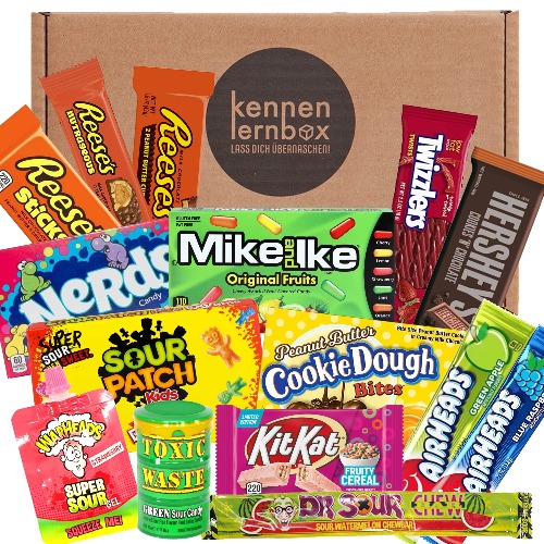 USA Jumbo Box | Kennismakingsdoos met 15 populaire snoepjes uit Amerika | cadeau-idee voor speciale gelegenheden