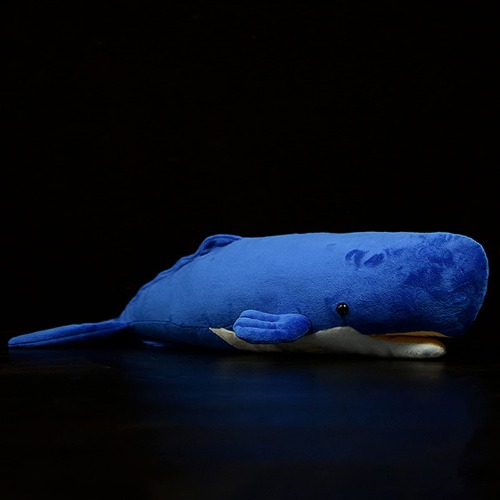Realistic Sperm Whale Plush Toy - Blue Long Lifelike Sperm Whale Stuffed Toys, Super Soft Sea Physeter Macrocephalus Dolls Plush Pot Toy Gift Collection for Kids, 21Inches - Sperm Whale