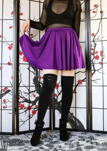 Magenta Skater Skirt with Pockets