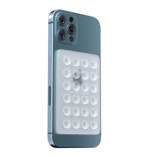 StickyGrippy Suction Phone Case Mount, Silicon Adhesive Phone Accessory for iPhone and Android, Hands-Free Fidget Toy Mirror Shower Phone Holder, Tiktok Videos and Selfies (Translucent) - Translucent