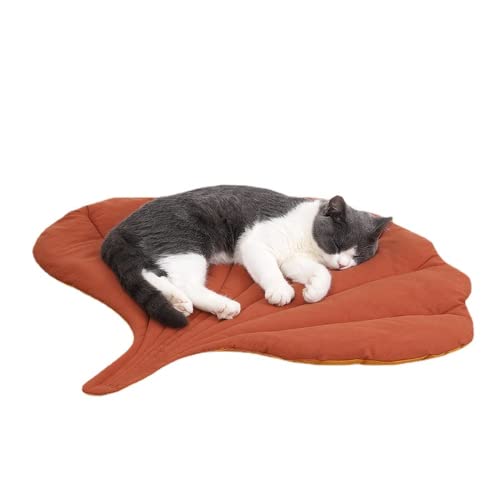 SSDHUA Cat Mattress Leaf Shape Cat Nest Cat and Dog Double-Sided Available Floor Mat Cover Pad Warm and Comfortable Cartoon Cat Bed Indoor Warm Accessories (Ginkgo Leaves) - Ginkgo leaves
