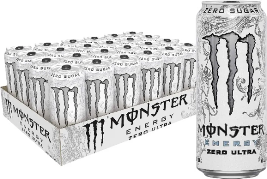 Monster Energy Zero Ultra, Sugar Free Energy Drink, 16 Ounce (Pack of 24)