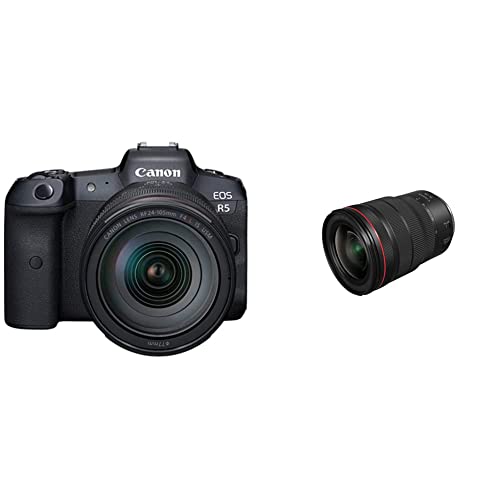 Canon EOS R5 Full-Frame Mirrorless Camera w/ RF24-105mm F4 L is USM Lens Kit - 8K Video, 45 Megapixel Full-Frame CMOS Sensor, DIGIC X Image Processor, Up to 12 fps Mechanical Shutter (Body + Lens) - RF24-105mm + RF15-35/2.8L - 24-105mm Kit