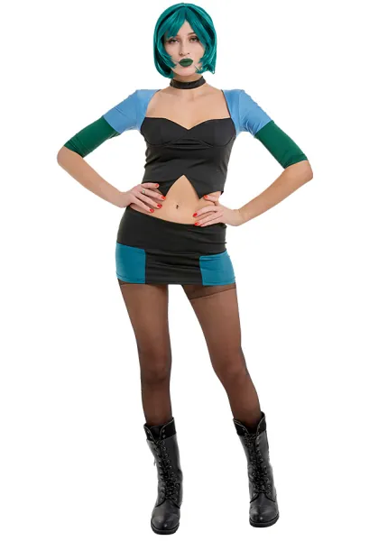 Total Drama Gwen Cosplay Costume Outfits with Complete Accessories Gothic Style