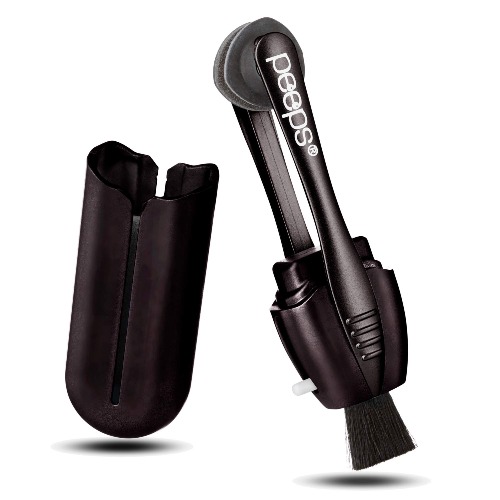 Peeps Carbon Klean Eyeglass Lens Cleaner - Efficient and Durable Carbon Microfiber Technology - Exclusively Used by NASA - 500 Uses (Black Soft Touch) - 1 Count (Pack of 1) Soft Touch Black