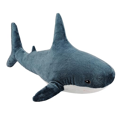 MUPI Shark Stuffed Animal 31“ Shark Plush Soft Squishy Shark Toys Shark Plush Pillows, Perfect Stress Relief，Room Decoration for Boys and Girls Shark Plushies for Kids（Dark Blue ） - Navy Blue - 31 inch