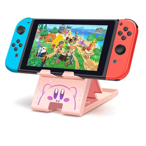 FXICAI Stand for Nintendo Switch, Switch Lite, Switch OLED, Steam Deck, Pink Kawaii Anime Angle Adjustable Swicth Holder, Portable Foldable Compact Non-Slip Bracket