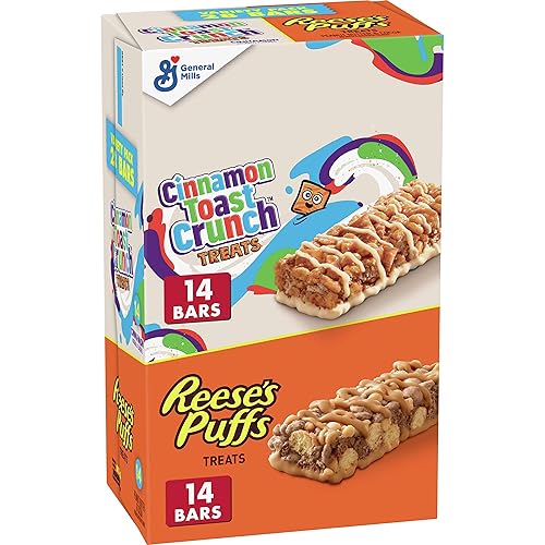 Reese's Puffs Cinnamon Toast Crunch Cereal Treat Bars Variety Pack, 28 ct