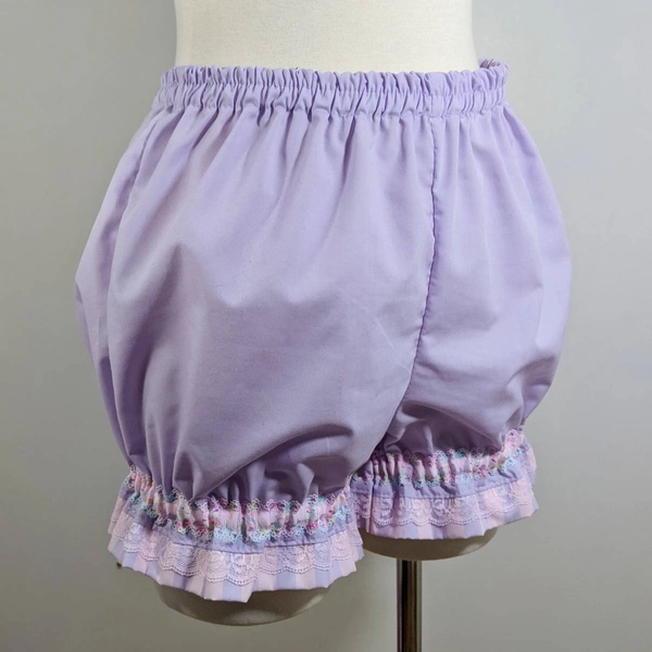 Light purple or pink plain mini stripe sweet lolita fairy kei kawaii pastel goth bloomers shorts adult woman small-plus size