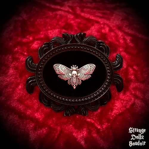 Small gothic death moth frame, gothic home decor, luxury gothic frame, Strange Dollz Boudoir