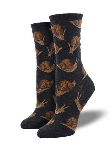 Women's "Snail's Pace" Socks | Charcoal Heather-WNC2379 / 9-11 (Womens Shoe Size 5-10.5)