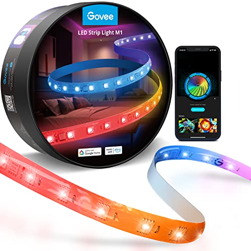 Govee M1 RGBIC LED Strip Lights with Matter, 16.4ft WiFi Lights Work with Apple Home, Alexa, Google Assistant and SmartThings, Upgraded RGBIC, Smart LED Lights for Bedroom, Studio, Cabinet, Christmas - 16.4ft