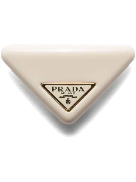 triangle-logo hair clip from prada