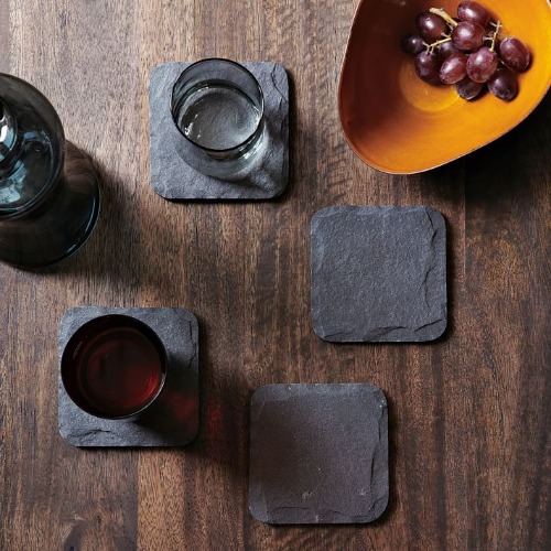 Black Slate Coasters (Set of 4) | West Elm
