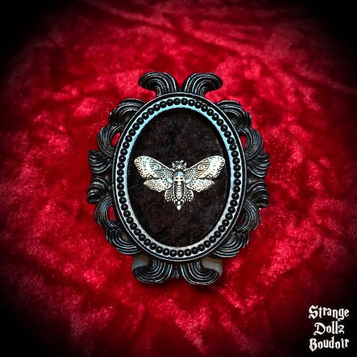 Small gothic death moth frame, gothic home decor, luxury gothic frame, Strange Dollz Boudoir - Wall hanging