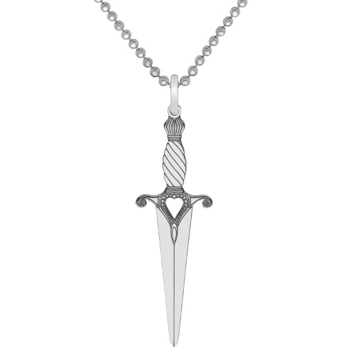Small Silver Dagger Pendant Necklace by CarterGore