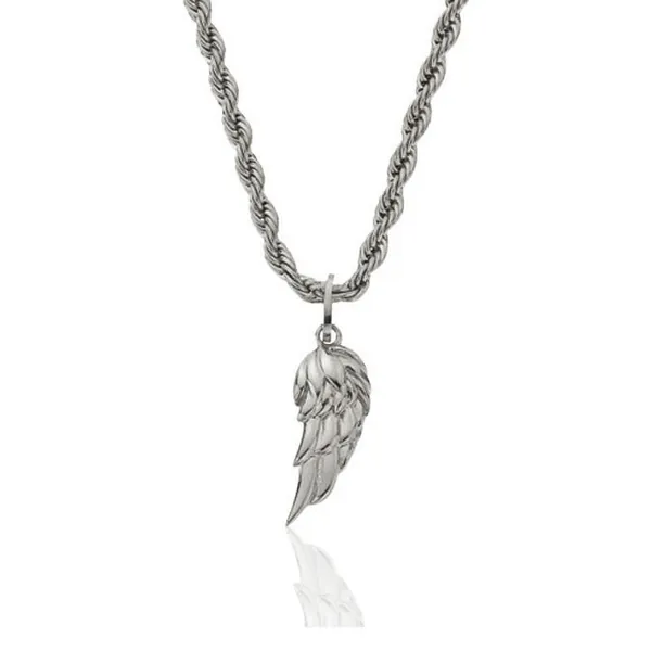 Silver Wing Pendant Chain Wing Necklace Silver Wing Pendant Vintage Wing Necklace For Men Gift For Him WATERPROOF/ANTI-TARNISH