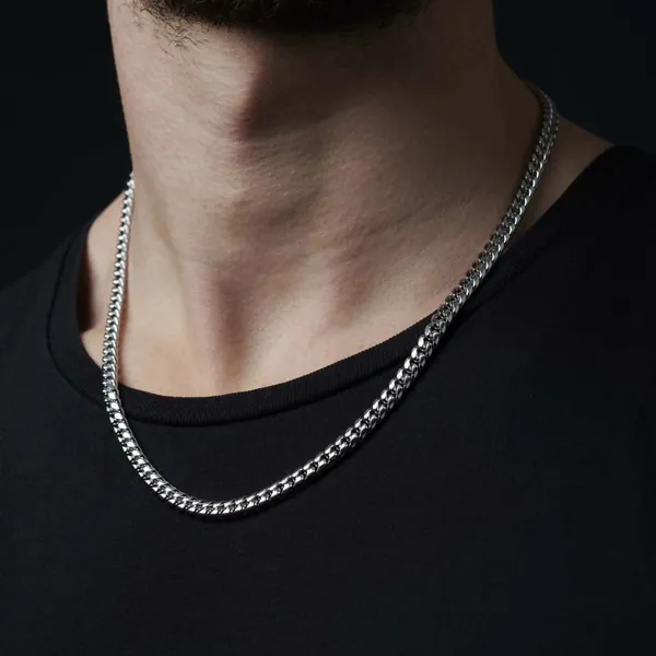 6mm Cuban Chain Necklace, Premium Waterproof Men's Chain Necklace,  Men's Silver Chains, Gold Mens Chain, Jewelry gifts for Men-Gift For Him