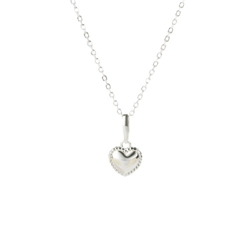 925 Sterling Silver Carved Heart Pendant Necklace by Classicharms