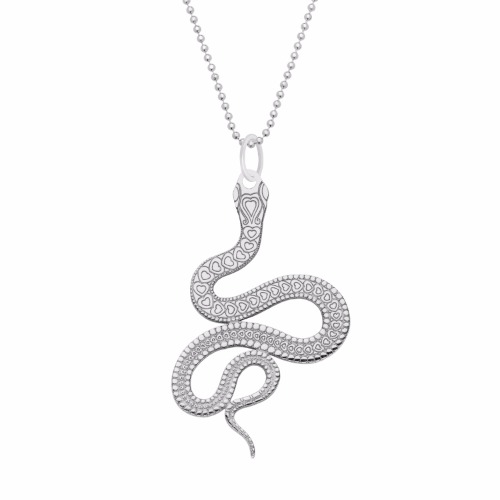 Small Silver Snake Pendant Necklace by CarterGore