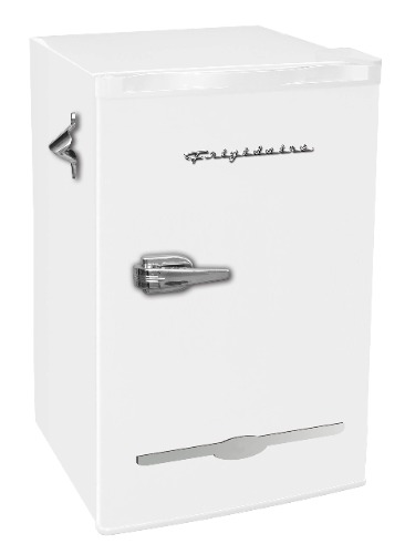 Frigidaire EFR376-WHITE 3.2 Cu Ft White Retro Bar Fridge with Side Bottle Opener - WHITE Single Door Fridge