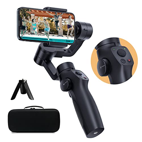 3-Axis Gimbal Stabilizer for iPhone 14 13 12 Pro Max XS X XR Samsung s23 s22 Android Smartphone, Handheld Gimble with Focus Wheel, Phone Stabilizer for Video Recording Vlog - FUNSNAP Capture 2s Combo - Capture 2s Combo