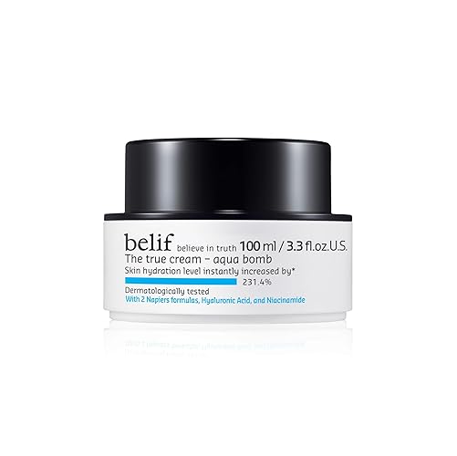 belif The True Cream Aqua Bomb | New & Improved | Hydration in 10 Seconds | Hyaluronic Acid, Niacinamide | Lightweight Hydrating Daily Moisturizer Face - New Formula - 3.38 Fl Oz (Pack of 1)