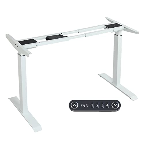 Radlove Dual Motor Height Adjustable Standing Desk Frame, Adjustable Desk Legs for 48'' to 70'' Desk Tops, Home Office Sit Stand Desk Base, Heavy Duty 265 lb Load Capacity for Home Office - White