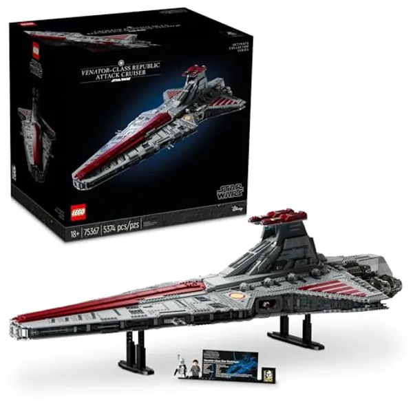 LEGO Star Wars Venator-Class Republic Attack Cruiser, Ultimate Collector Series Building Set for Adults with Captain Rex Minifigure, Star Wars Gift, The Clone Wars Activity for Stress Relief, 75367