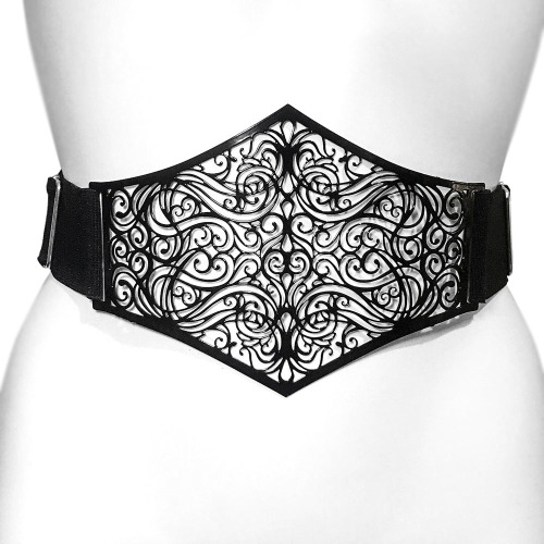 RTO - LABYRINTH FILIGREE CORSET BELT | Black