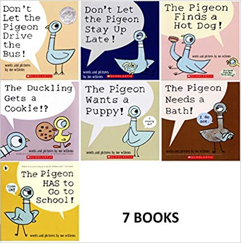 Pigeon Series 7 Book Set : Don't Let the Pigeon Drive the Bus / Stay up Late. Pigeon Finds a Hot Dog ....and 4 More Titles - Paperback