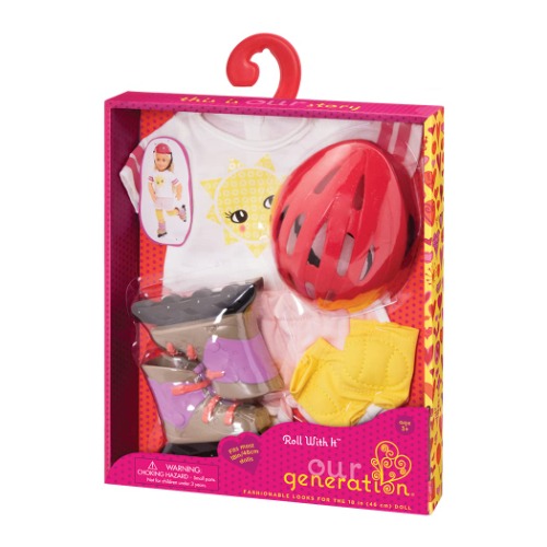 Our Generation Fashion Outfit with Roller Skates for 18" Dolls - Roll with It - 