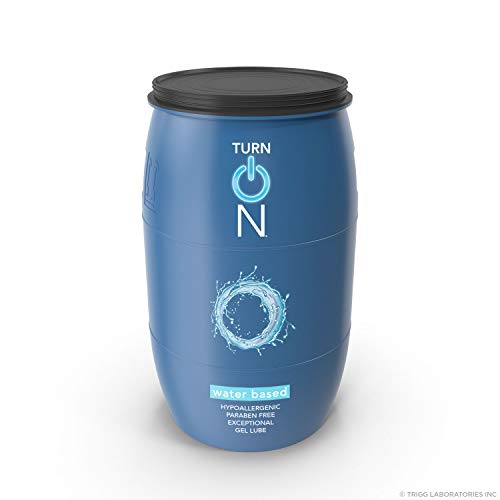 Turn On Water Based Sex Lube 55 Gallon Drum Premium Personal Lubricant, Long Lasting Formula for Condom Safe Vegan Ph Balanced Hypoallergenic & Paraben Free Intimacy, Gel Lube for Men Women & Couples - Water-Based Non Flavored - 55 Gallon (Pack of 1)