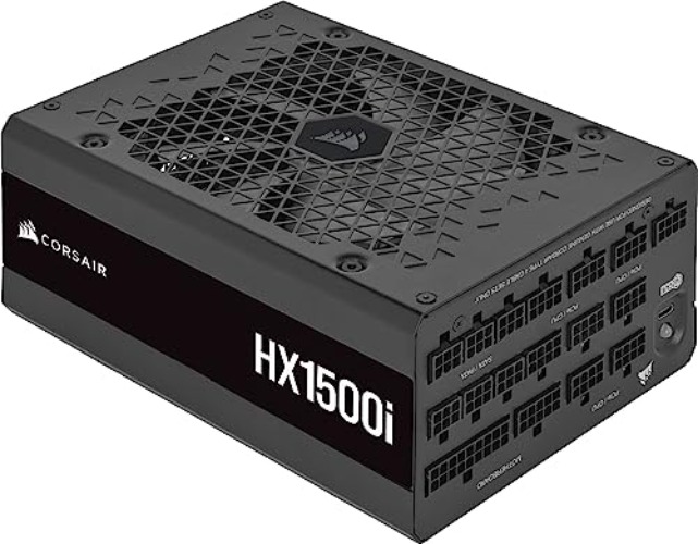 Corsair HX1500i Fully Modular Ultra-Low Noise ATX Power Supply - ATX 3.0 & PCIe 5.0 Compliant - Fluid Dynamic Bearing Fan - CORSAIR iCUE Software Compatible - 80 Plus Platinum Efficiency - Black - 1500 Watts