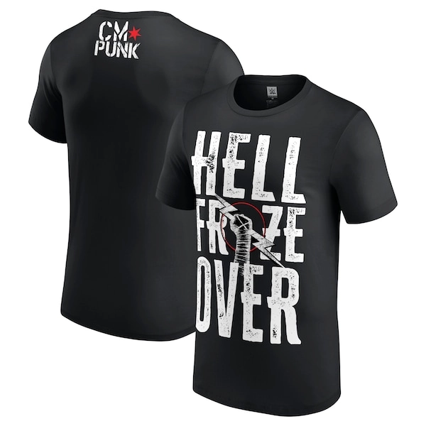WWE CM Punk Hell Froze Over T-Shirt - Black - Mens
