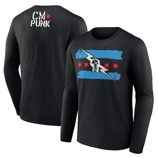 WWE Return of CM Punk Long Sleeve T-Shirt - Black - Mens