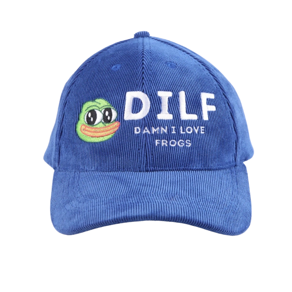 DILF Corduroy Hat - Damn I Love Frogs - Blue