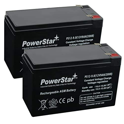 PowerStar Replacement 12v 9.0Ah Replacement Battery for APC RBC38 RBC40 RBC48 RBC51 RBC106 RBC110 RBC124-2Pack