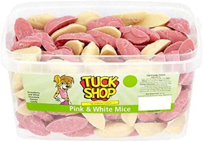 Tuck Shop Pink & White Mice x 120 Candy Pieces