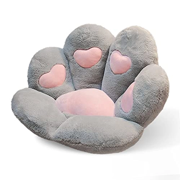 Deaboat Cat Paw Seat Cushion Chair Pads Cats Paw Shape Lazy Sofa Soft Chair Floor Cushions Cute Pillow Big Seat Pad Home Decor for Office Worker Kids Girlfriend Gift Cat Nest (Gray, 31.4 * 27.5inch)