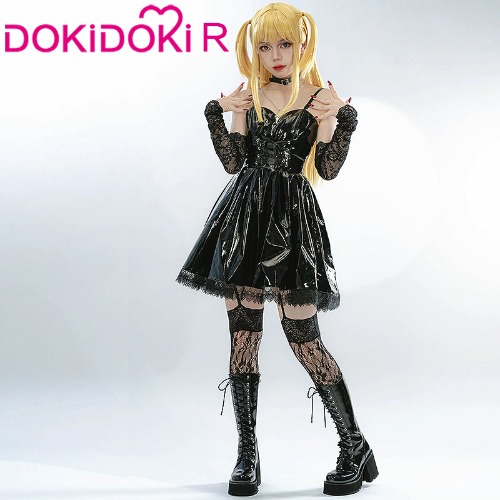 【XS-2XL】DokiDoki-R Anime Death Note Cosplay Costume Misa Amane Women Black Dress Halloween | XL