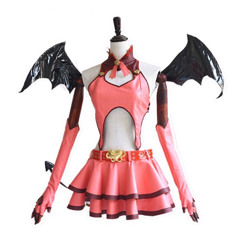 Irelia H Store Miku Cosplay Miku Heart Hunter cosplay costume miku little devil sexy costume wings+tupe top+skirt gloves socks
