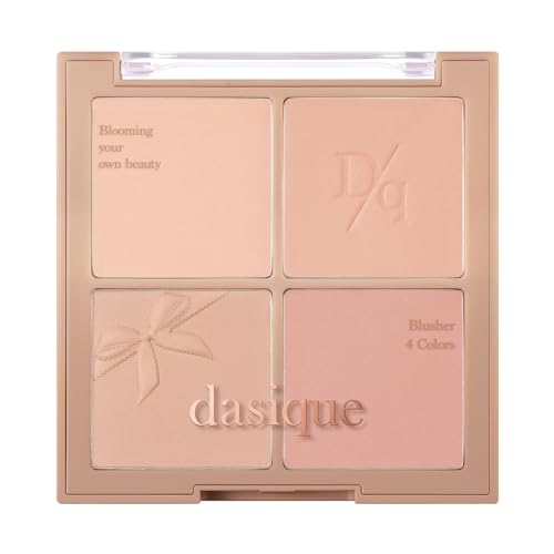 Dasique Blending Mood Cheek #10 Muted Nuts | 4 Blendable Shades in Lighteight Smooth Powder | Vegan | Korean Makeup | Blush - 10 Muted Nuts
